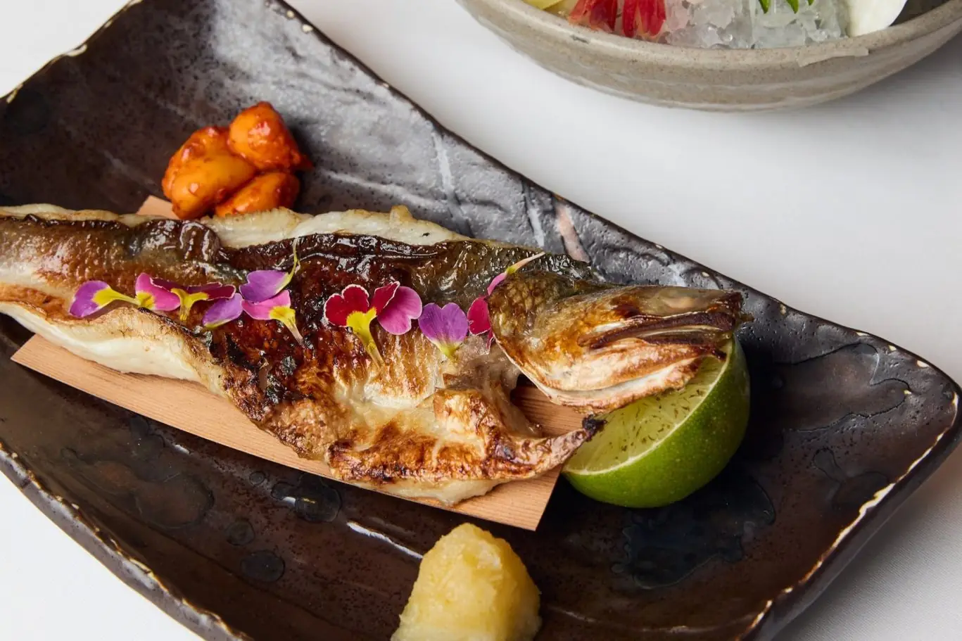 Zoku_Brunch_Charcoal threadfin fish, daikon oroshi