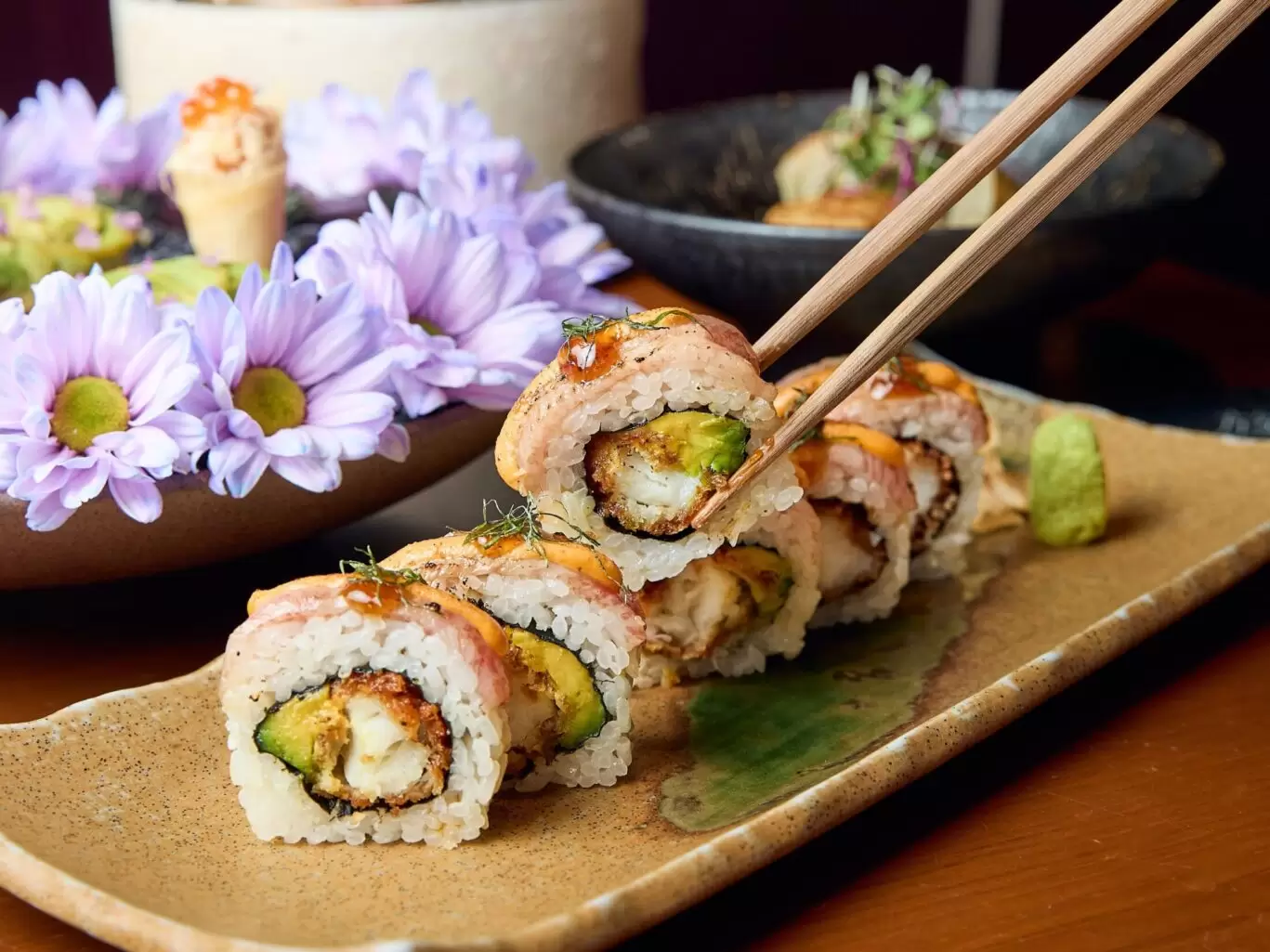 Zoku_Wagyu Roll with Avocado, Gindara and Anticuchera