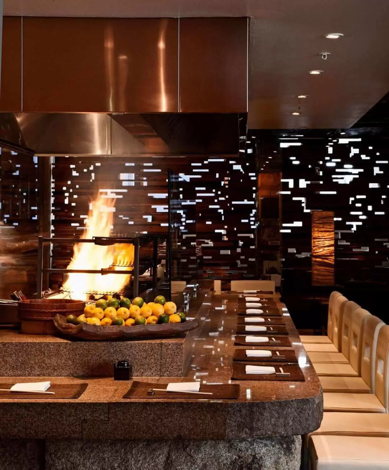 The bar inside Zuma Restaurant